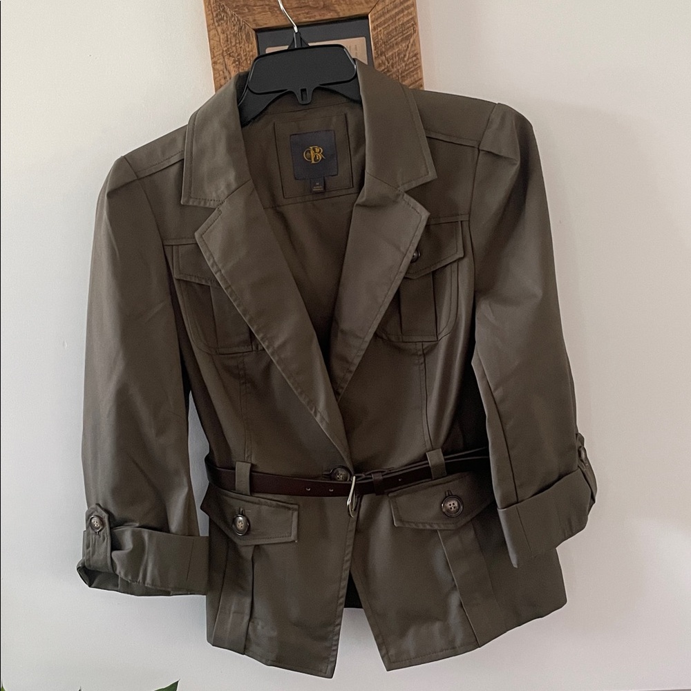Olive Green Belted Jacket
